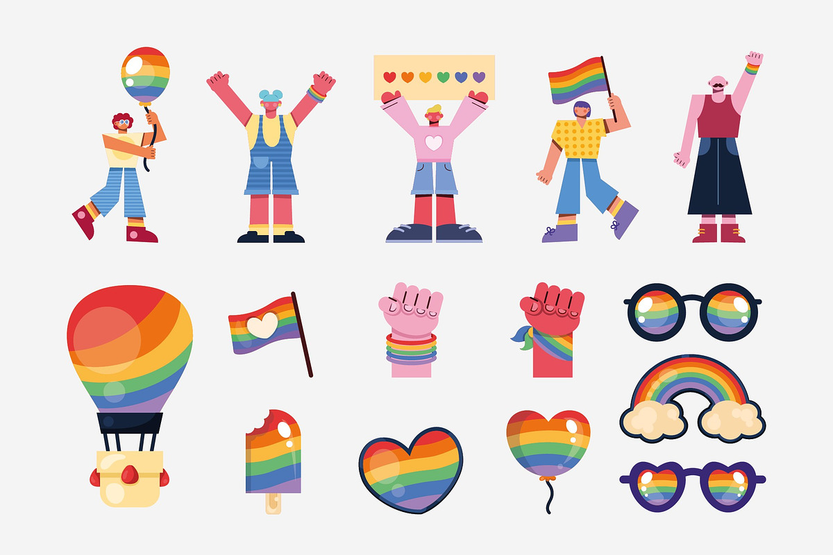 Pride LGBTQ Illustrations Set, a Person Illustration by studiogstock (Photo 1 of 4)