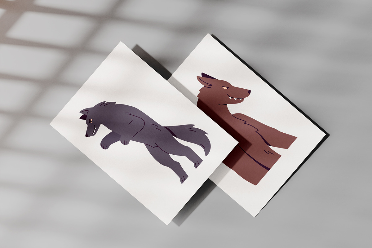 Wolf, wild forest animals set, an Animal Illustration by Good Studio (Photo 6 of 8)