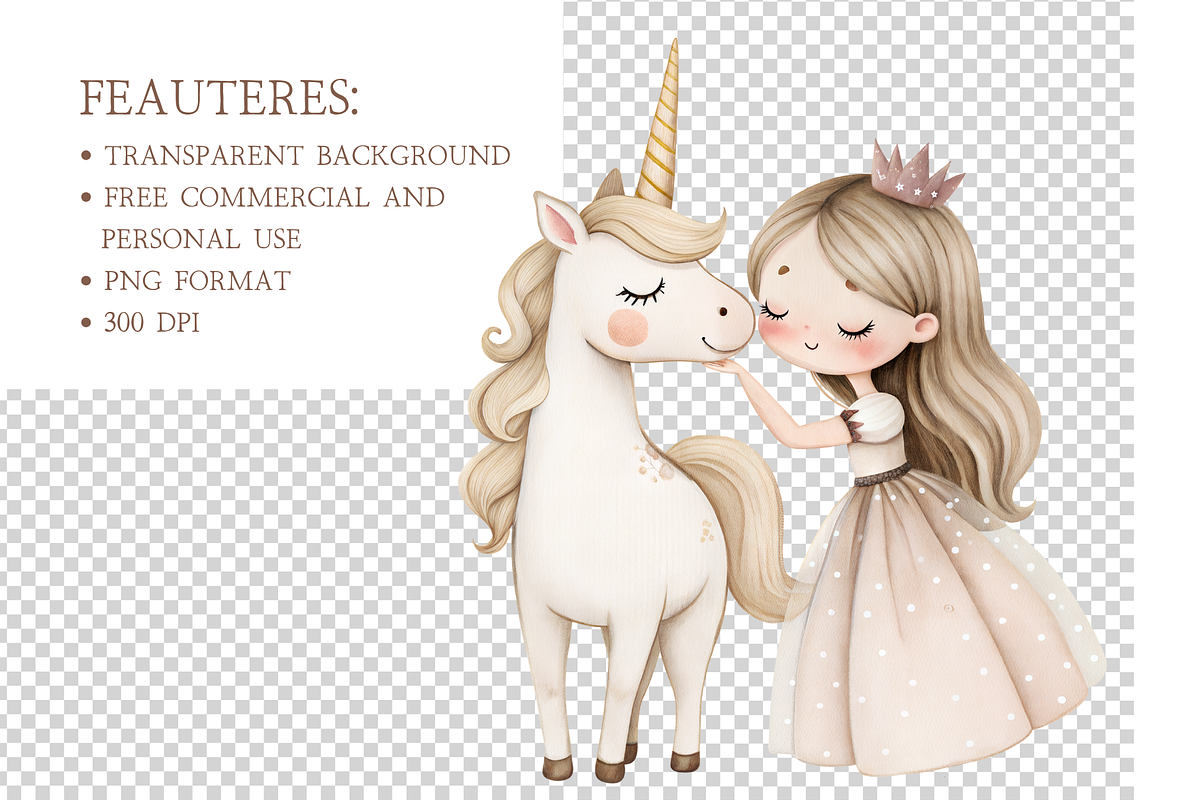 Little Princess Watercolor Clipart, an Illustration by MockupWizard (Photo 6 of 7)