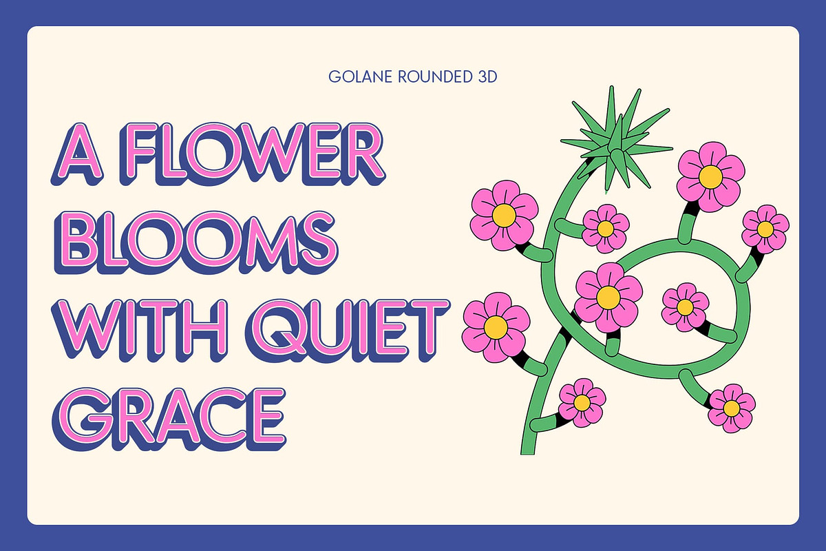 Golane Rounded 3D, a Sans Serif Font by Craft Supply Co. (Photo 2 of 8)