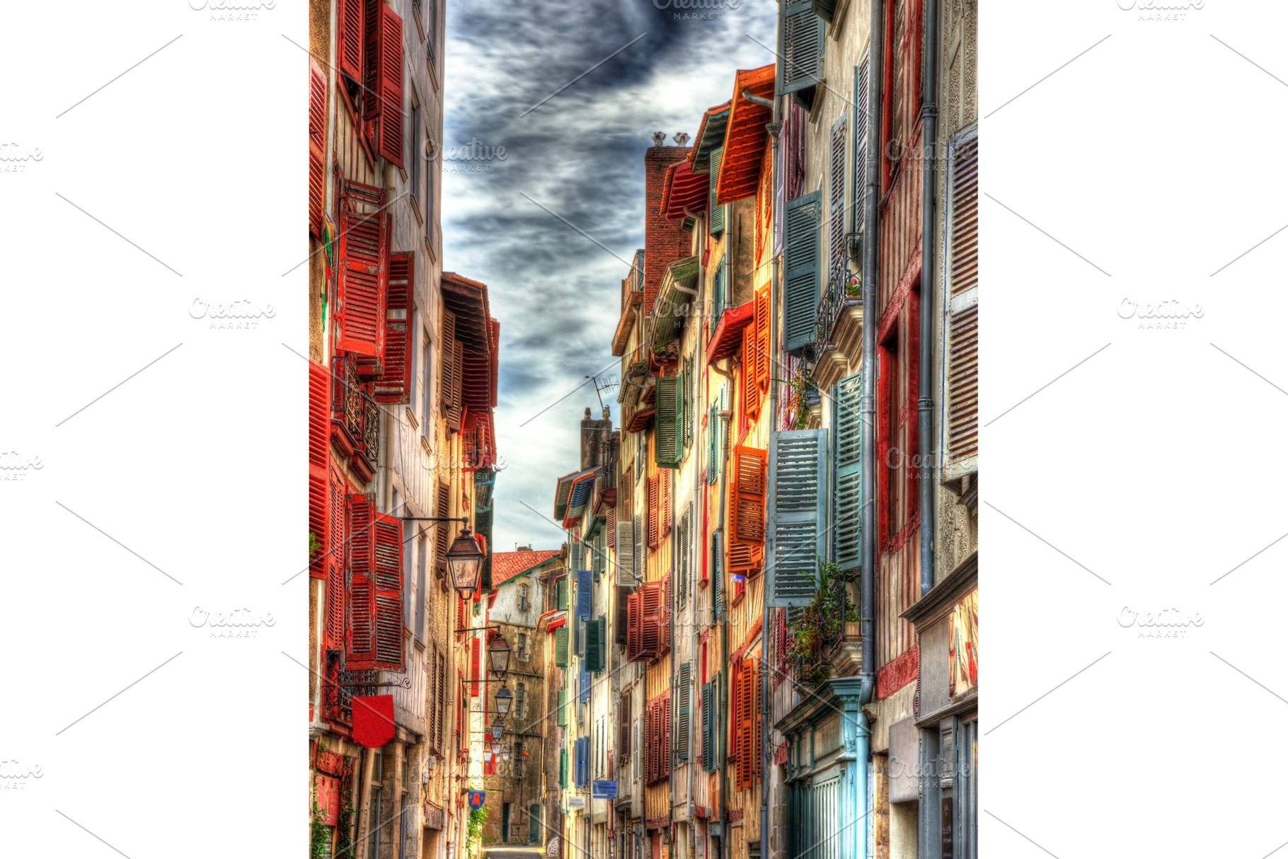 Old buildings in Bayonne town - France, Aquitaine, an Architecture Photo by Leonid Andronov