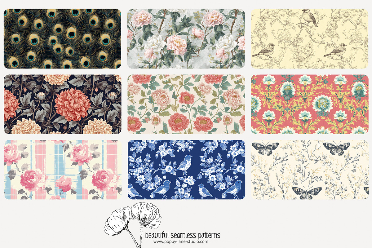 70 vintage nature seamless pattern, a Pattern Graphic by Poppy Lane Studio (Photo 8 of 10)