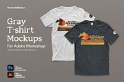 Gray T-Shirt Mockups, a Shirt Mockup by Komet & Flicker (Thumbnail 1 of 9)