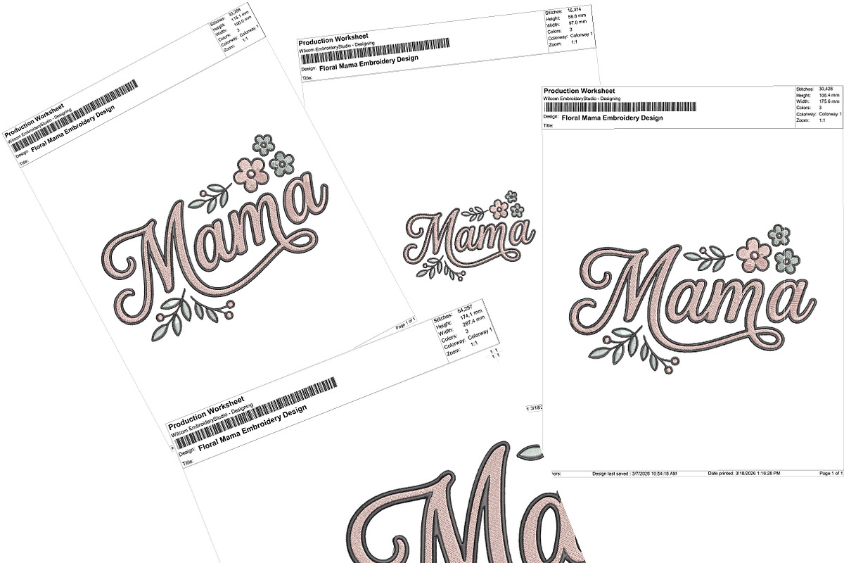 Floral Mama Embroidery Design, an Illustration by Pixels.Craft (Photo 4 of 4)