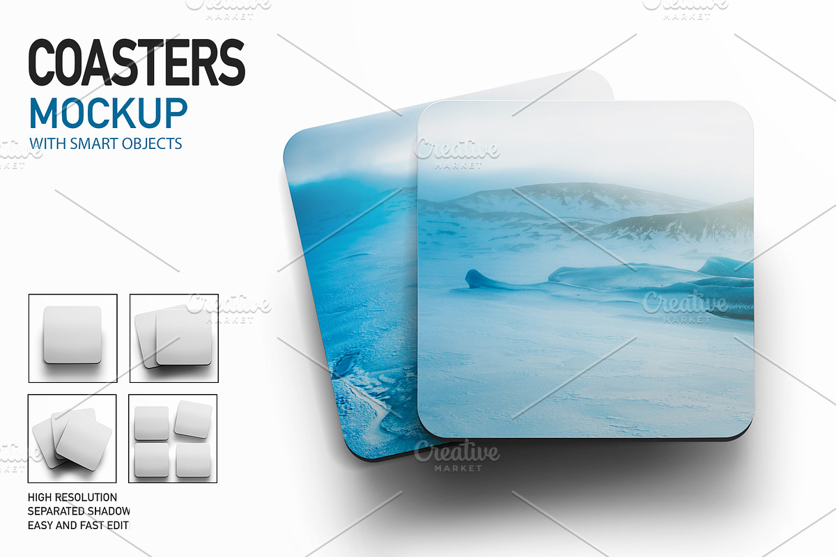 COASTERS MOCKUP SET, a Product Mockup by Moonlight Creative (Photo 1 of 13)