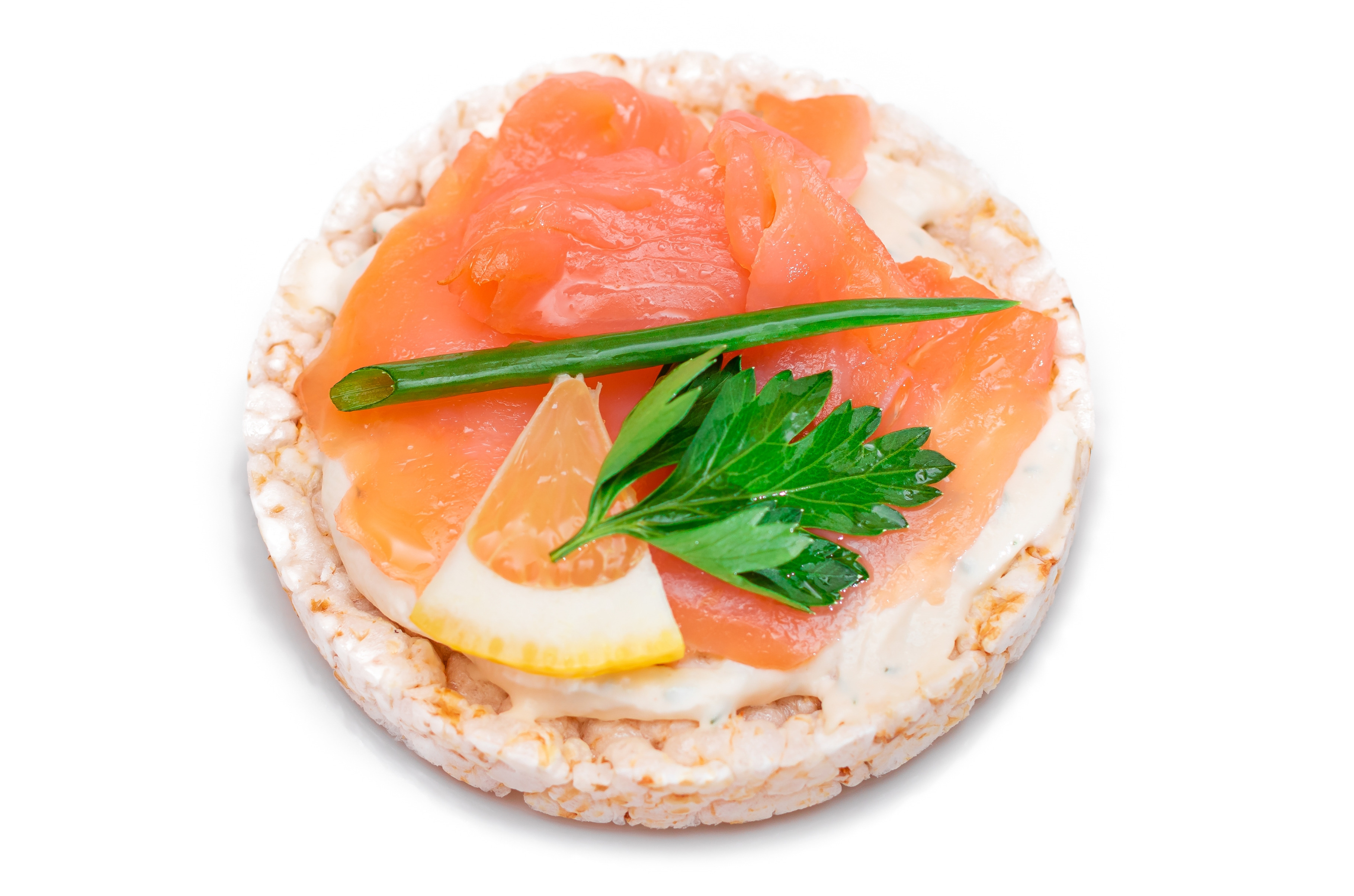 Rice Cake Sandwich with Fresh Salmon, a Food & Drink Photo by ...