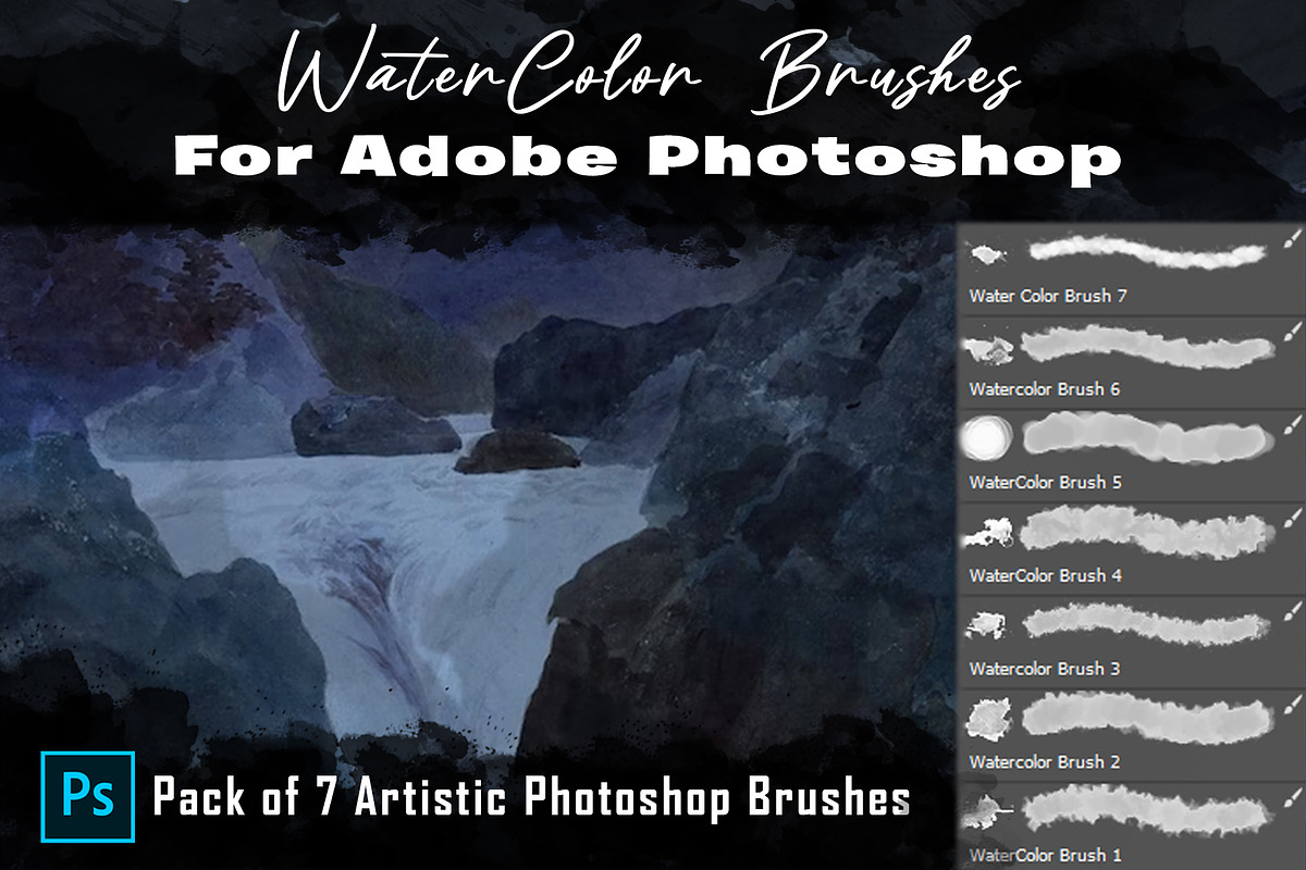 Water Color Brushes, a Brush Add-On by Velo Graphic Studio (Photo 1 of 6)