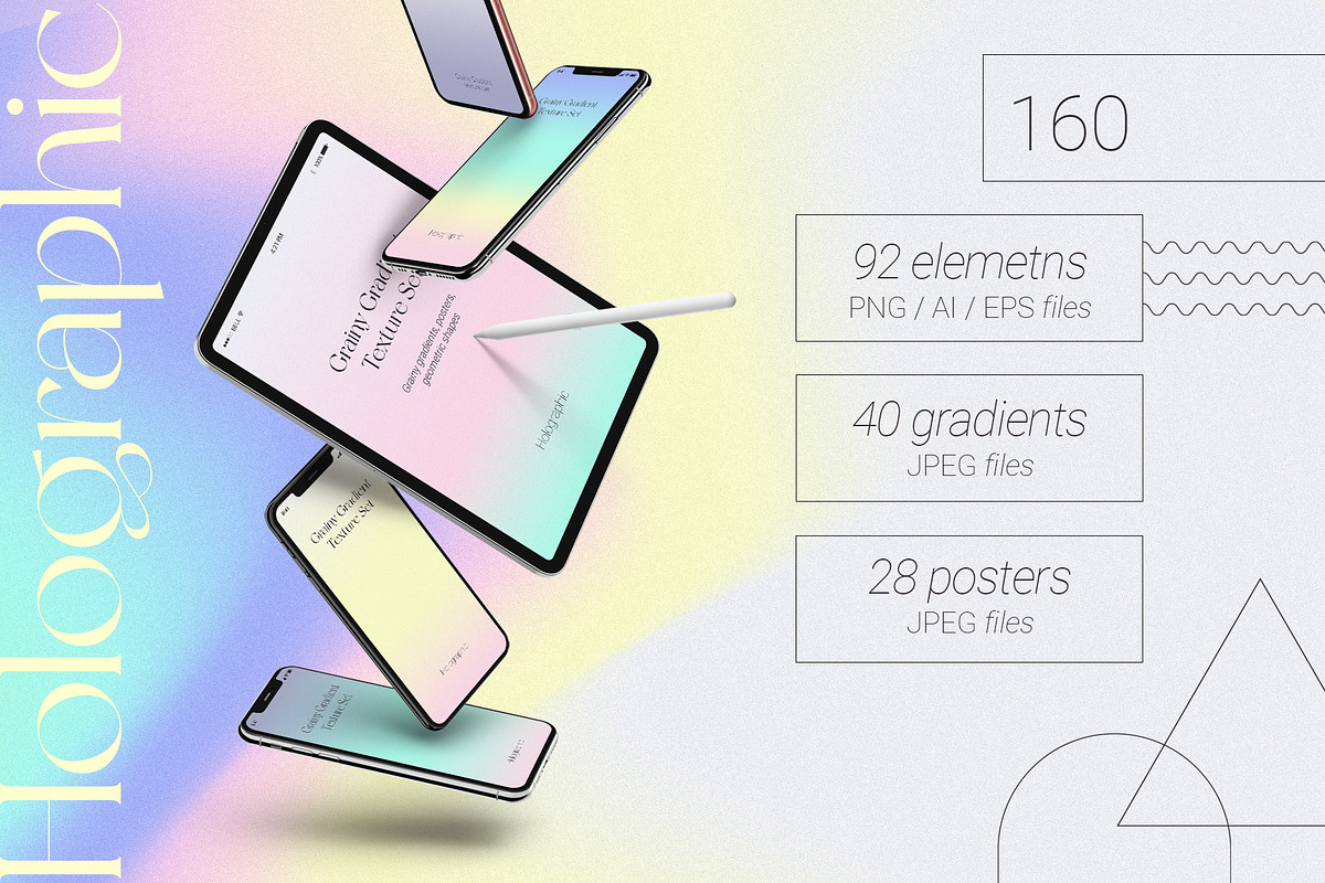 HOLOGRAPHIC Vibrant Gradient, Shapes, a Texture Graphic by Oksana Trygub (Photo 7 of 16)