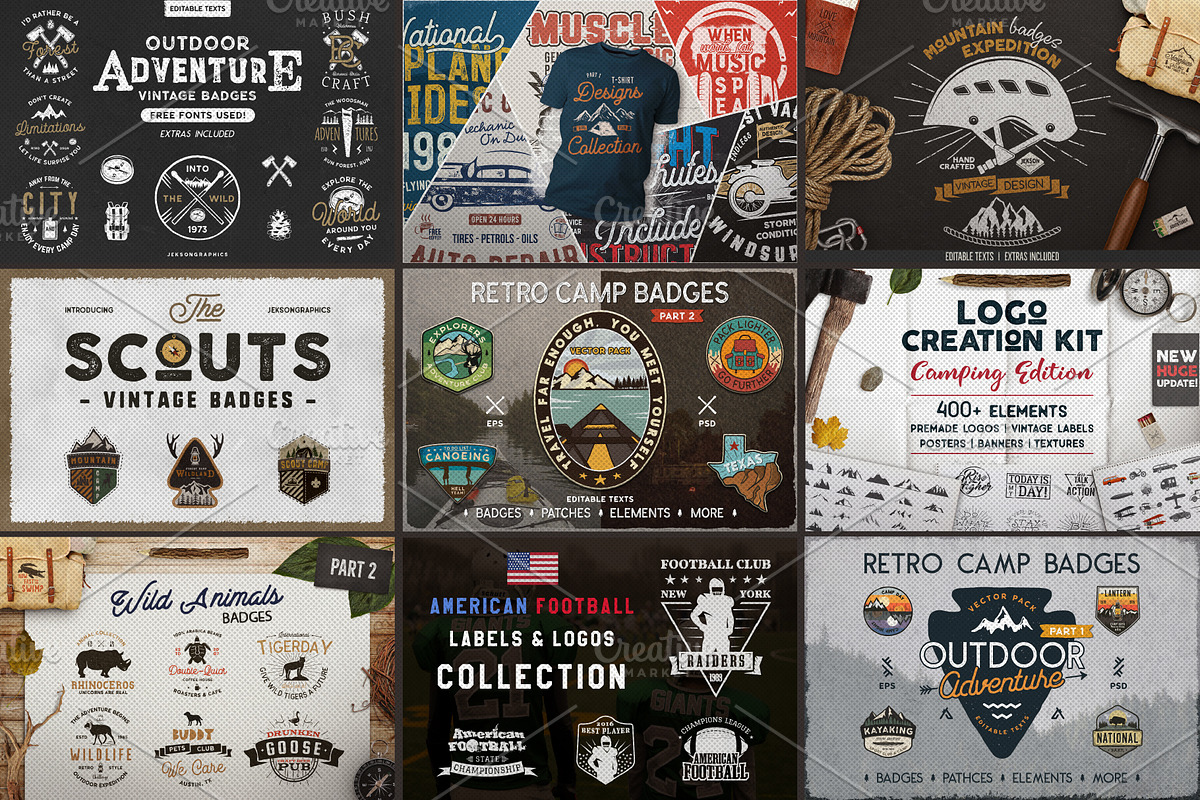 Vintage Brand Mega Bundle 76% OFF, a Branding & Logo Template by JeksonGraphics (Photo 2 of 9)
