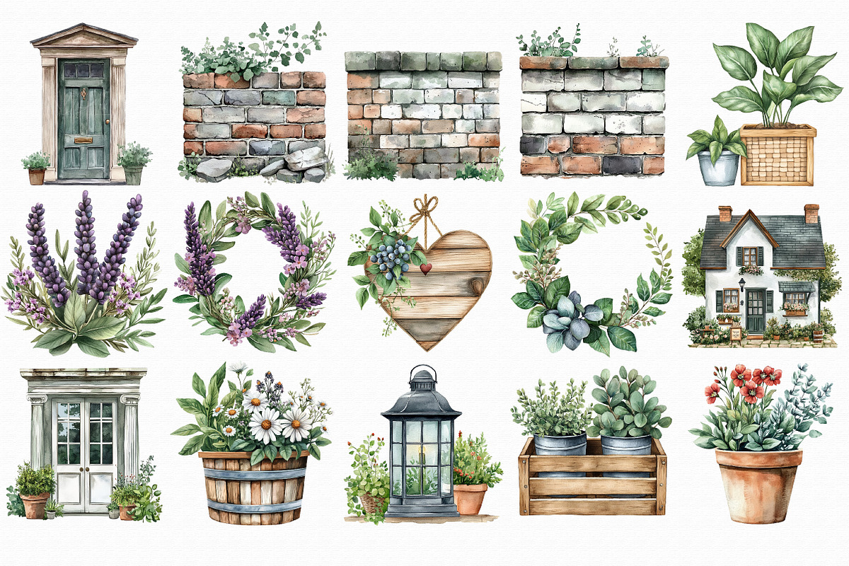 Watercolor Spring Door Clipart, an Illustration by Libby Wishes (Photo 6 of 7)