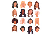 Set of female hairstyles collection, a Person Illustration by Yayasya (Thumbnail 1 of 3)