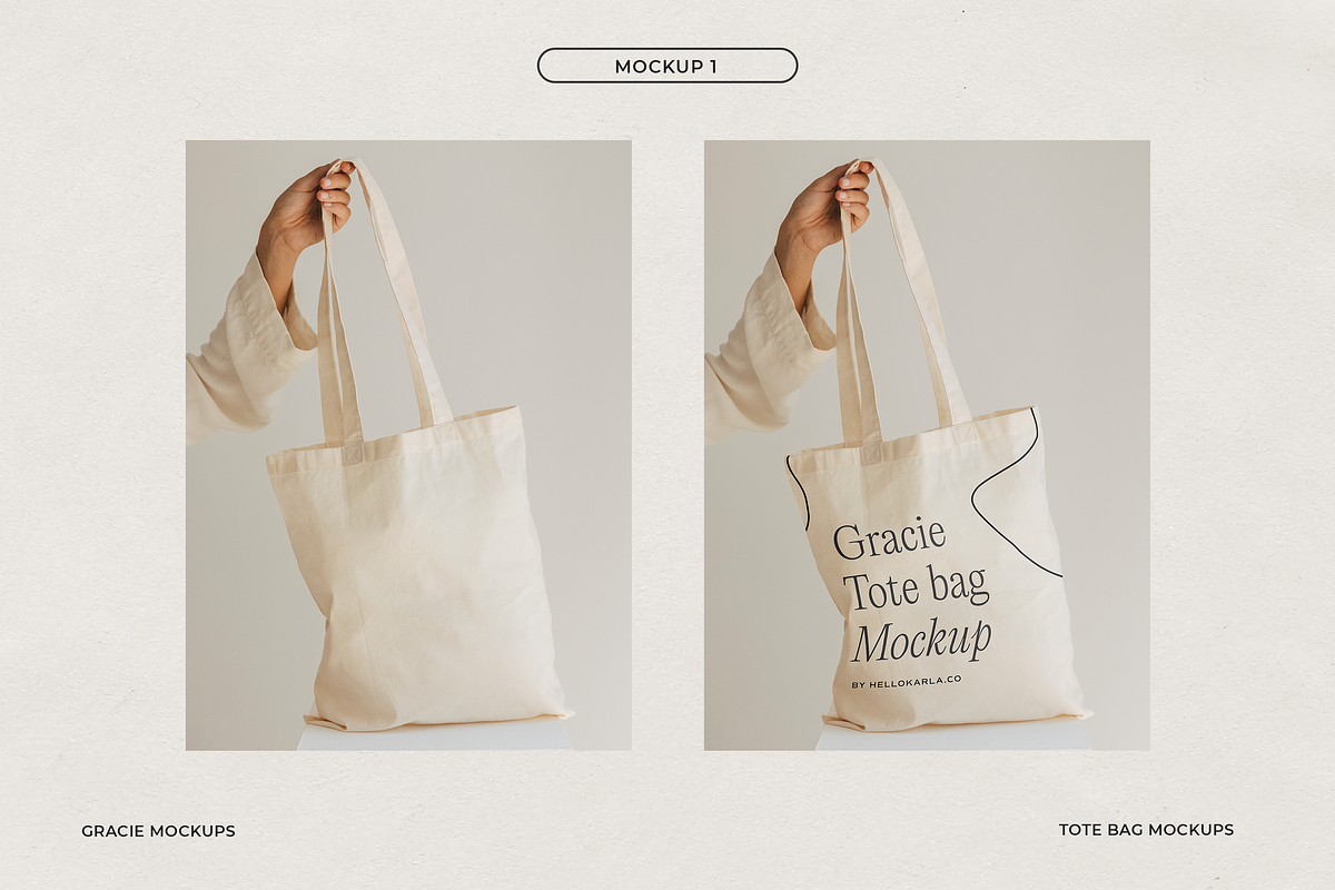 Aesthetic Tote Bag Mockups - Gracie, a Packaging Mockup by HelloKarla (Photo 3 of 5)