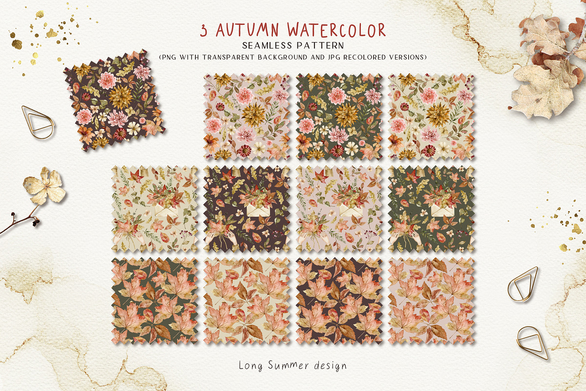 AUTUMN HERBARIUM watercolor set, an Illustration by long summer (Photo 12 of 16)