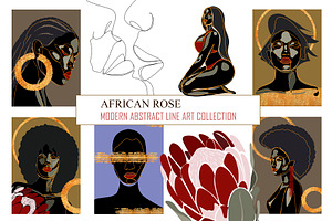 LINE ART COLLECTION BLACK ROSE