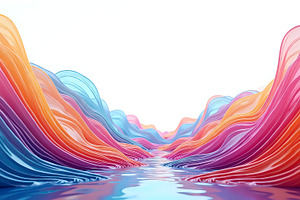 Colorful Liquid Waves With Central C, a Photo by LOGOCREATIVE