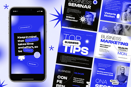 Grotesque Business Instagram Set, a Social Media Template by Aiyari Graphic