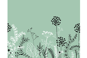 Seamless border with doodle forest, an Object Illustration by Toltemara