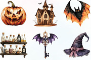 Vintage Halloween Elements Clipart, an Illustration by CraftArtStudio (Thumbnail 3 of 6)