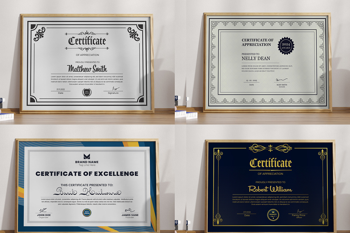 Certificate Template Bundle Design