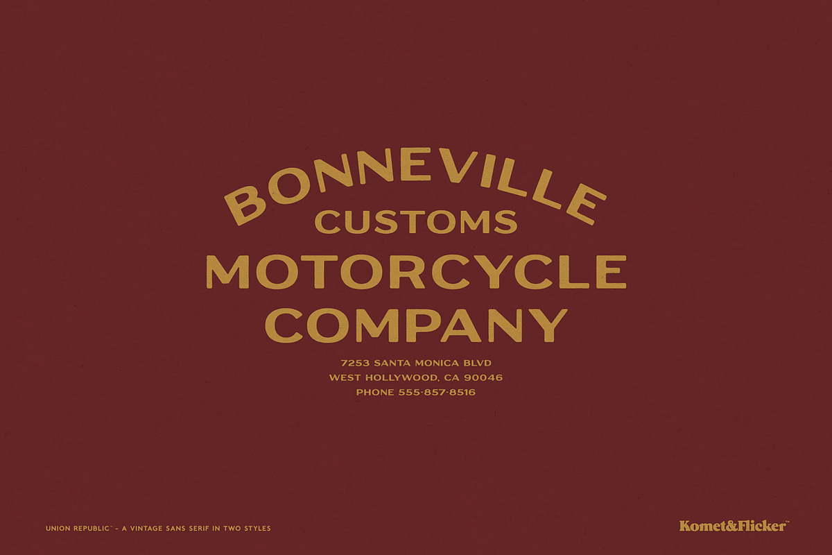 Union Republic, a Sans Serif Font by Komet & Flicker (Photo 4 of 12)