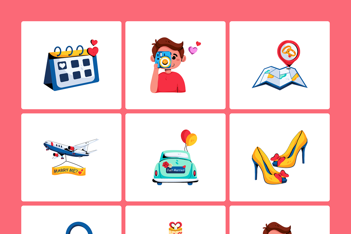 Animated Love and Wedding Icons, a Duotone Icon by Prosymbols (Photo 6 of 14)