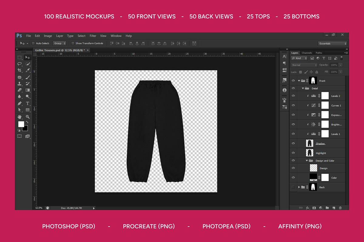 Streetwear Apparel Templates, a Bottom Mockup by AtelierDuVow (Photo 6 of 10)