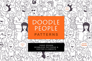 Doodle People Pattern Set