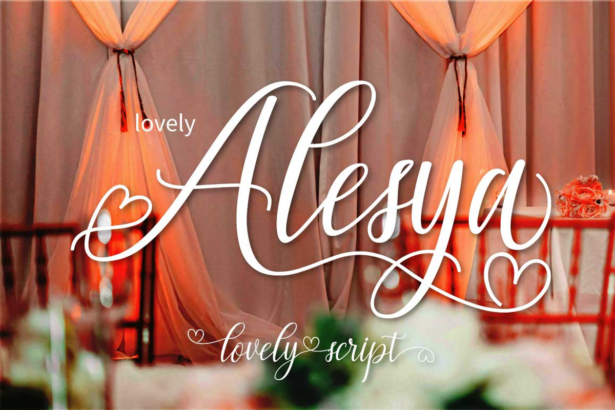 Lovely Alesya Script Font, a Script Font by Cut Story (Photo 15 of 15)