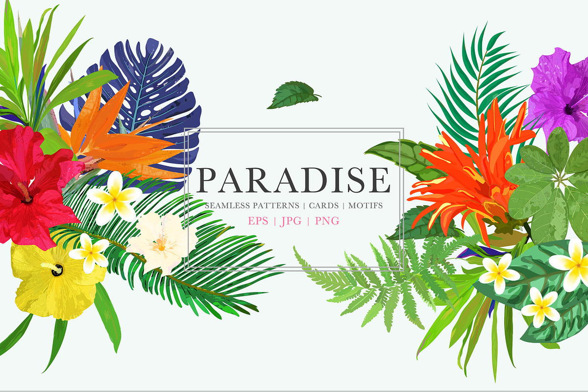 Tropical leaves and flowers, an Illustration by Julycolor (Photo 1 of 10)