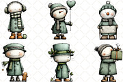 Christmas Snowman Clipart, an Illustration by Black Bird Studio (Thumbnail 4 of 6)
