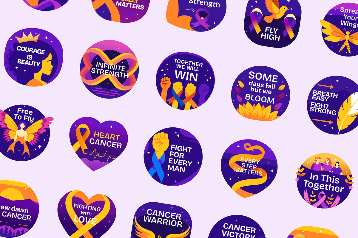 Animated Cancer Awareness Stickers, a Duotone Icon by Prosymbols (Photo 3 of 4)