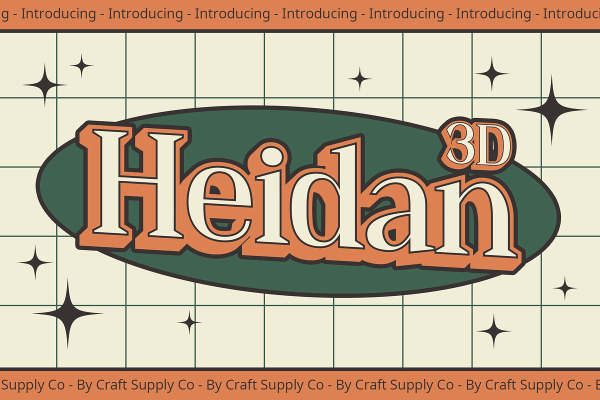 Heidan 3D, a Serif Font by Craft Supply Co. (Photo 1 of 8)