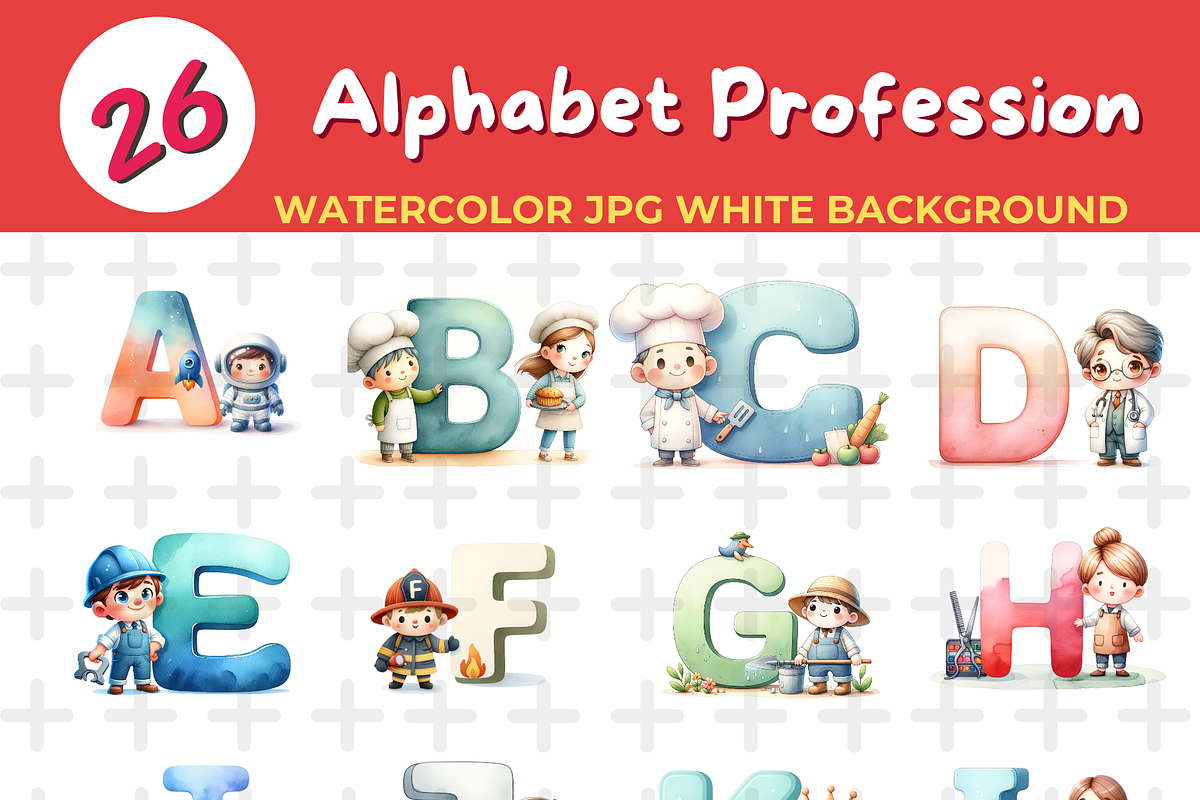 Alphabet Profession watercolor Jpg B, an Education Illustration by John_Walker (Photo 2 of 2)