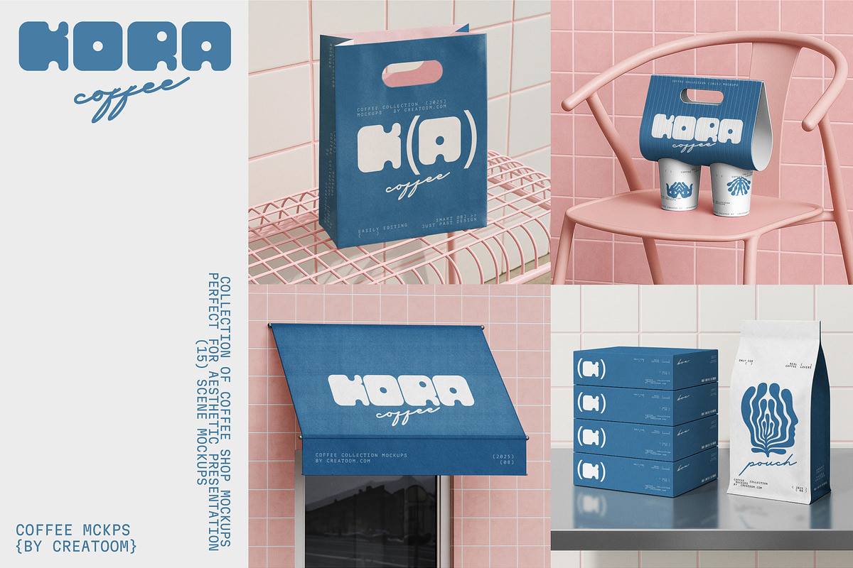 KORA - Coffee branding mockups, a Packaging Mockup by Creatoom (Photo 1 of 11)
