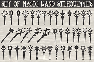A stylish set of magic wand vector, an Illustration by Amazin_art