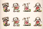 whimsical summer animals clipart, an Illustration by GatewayDesign (Thumbnail 4 of 9)
