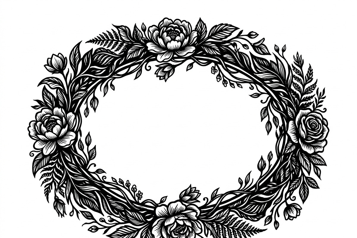 50 Elegant Floral Oval Mirror Frame, a Decorative Illustration by Amazin_art (Photo 28 of 40)