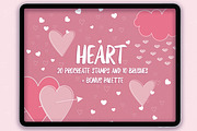 Procreate Heart Stamps, a Brush Add-On by SmuffizStudio (Thumbnail 1 of 8)