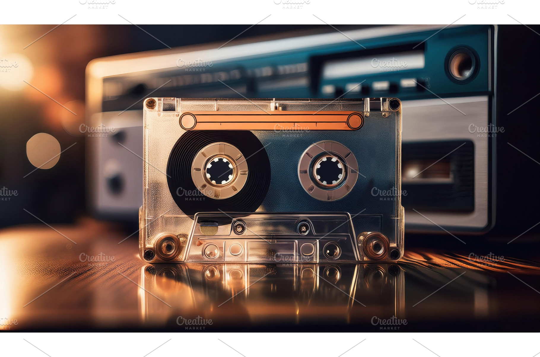 A transparent retro cassette placed, a Background Photo by Igor Tichonow