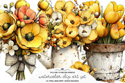 Yellow Flowers Spring Clipart, an Illustration by GatewayDesign (Thumbnail 3 of 3)