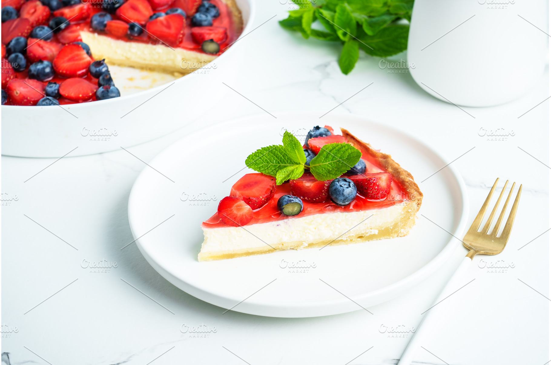 Tart with fresh berries and cream, a Food & Drink Photo by Nadia-nb