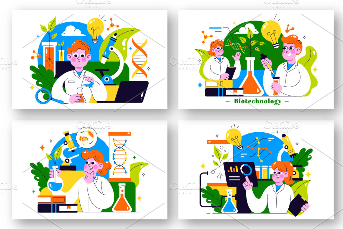 10 Biotechnology Illustration, a Technology Illustration by denayunebgt (Photo 2 of 4)