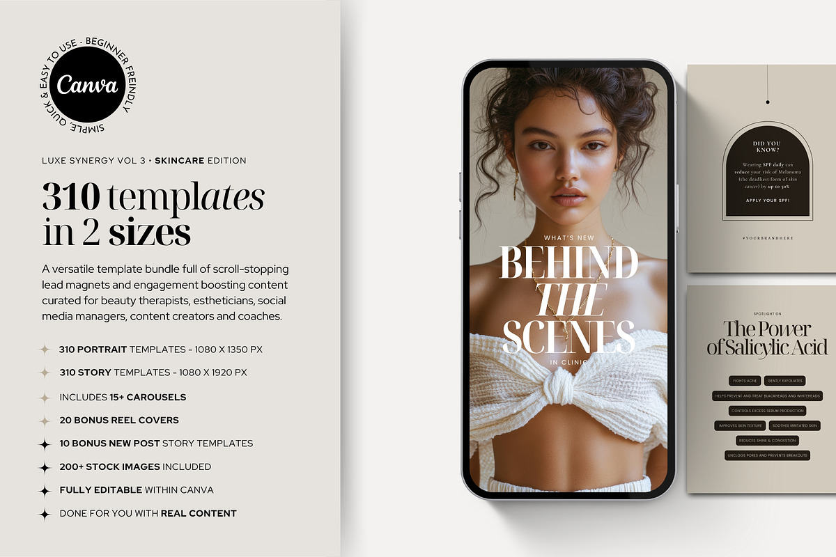 Skincare Social Media Canva Templates preview 2