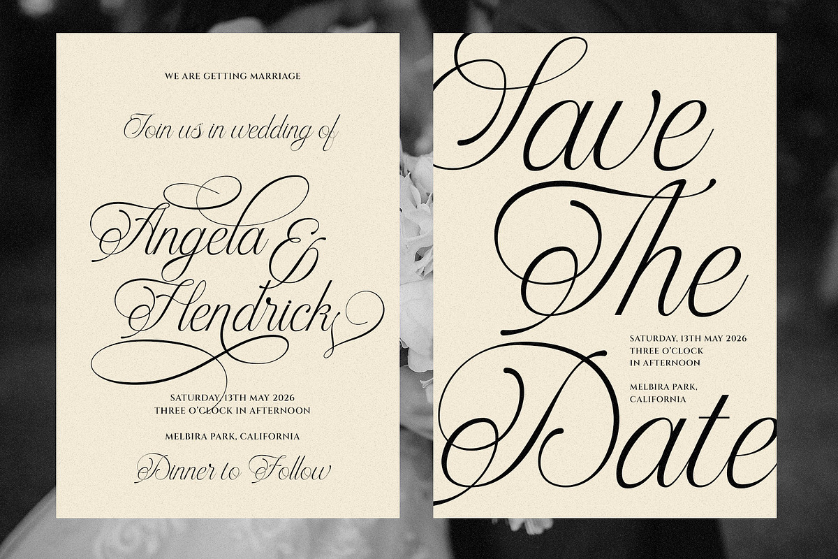 Britalia Script Elegant Calligraphy, a Script Font by RantautypeStudio (Photo 2 of 20)