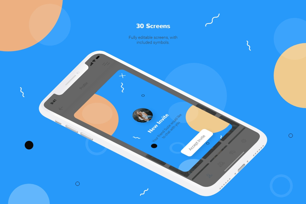 Chatty Mobile UI Kit, an UI Kit Template by Web Donut (Photo 2 of 7)