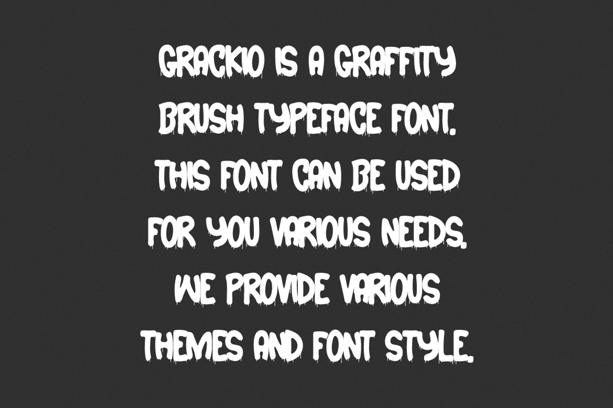 Grackio - Graffiti Font, a Handwritten Font by Iqsiart Studio (Photo 2 of 7)