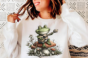 Whimsical Watercolor Frog Clipart, an Illustration by SinaCreation (Thumbnail 5 of 9)