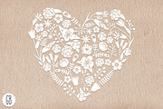Floral heart wreaths papel picado, an Illustration by GrafikBoutique (Thumbnail 2 of 3)