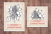 Vintage Christmas Cards. Hand Drawn, a Templates & Theme by Epine (Thumbnail 1 of 3)