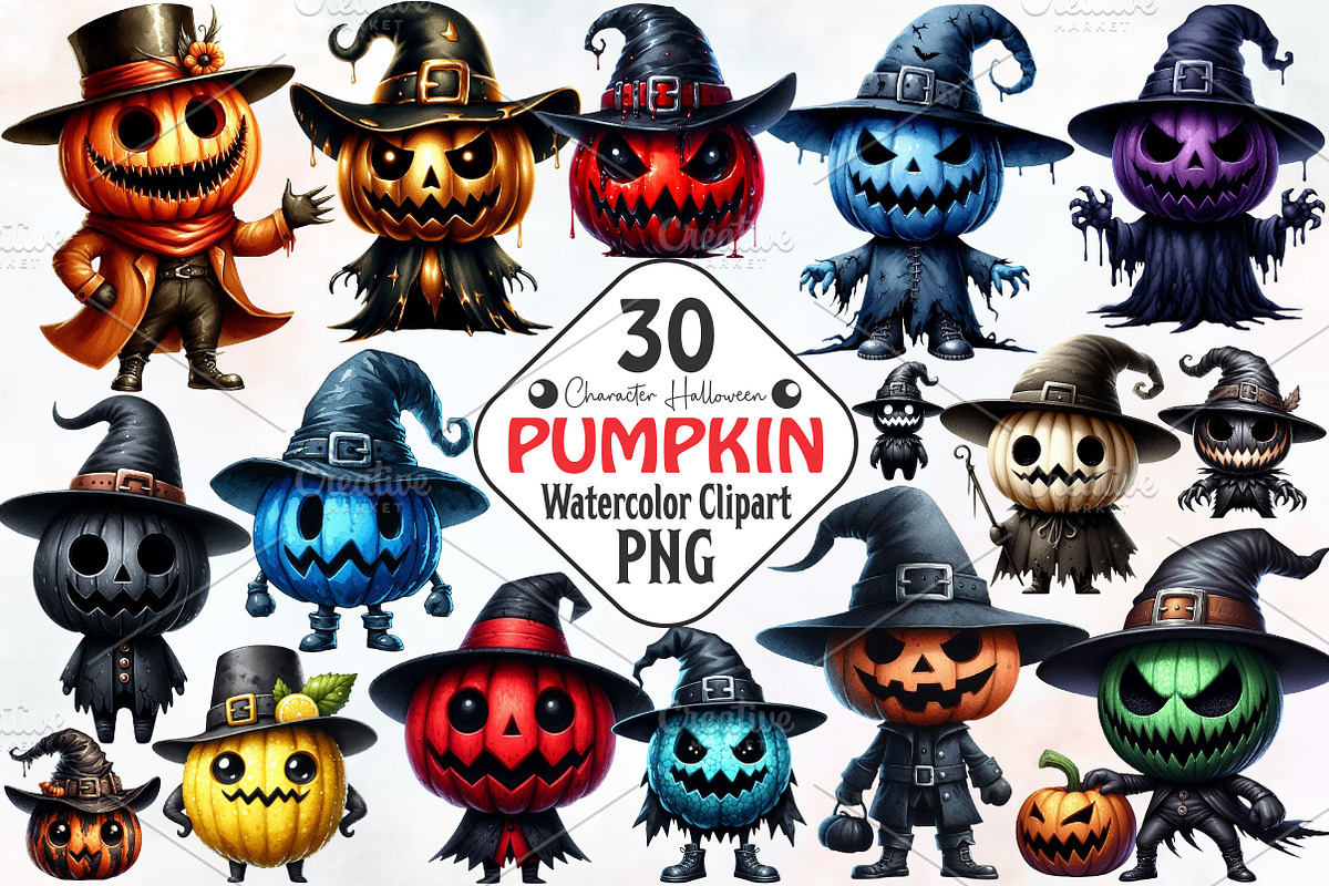 Creepy Character Halloween Pumpkin P, an Illustration by RobertsArt (Photo 1 of 7)